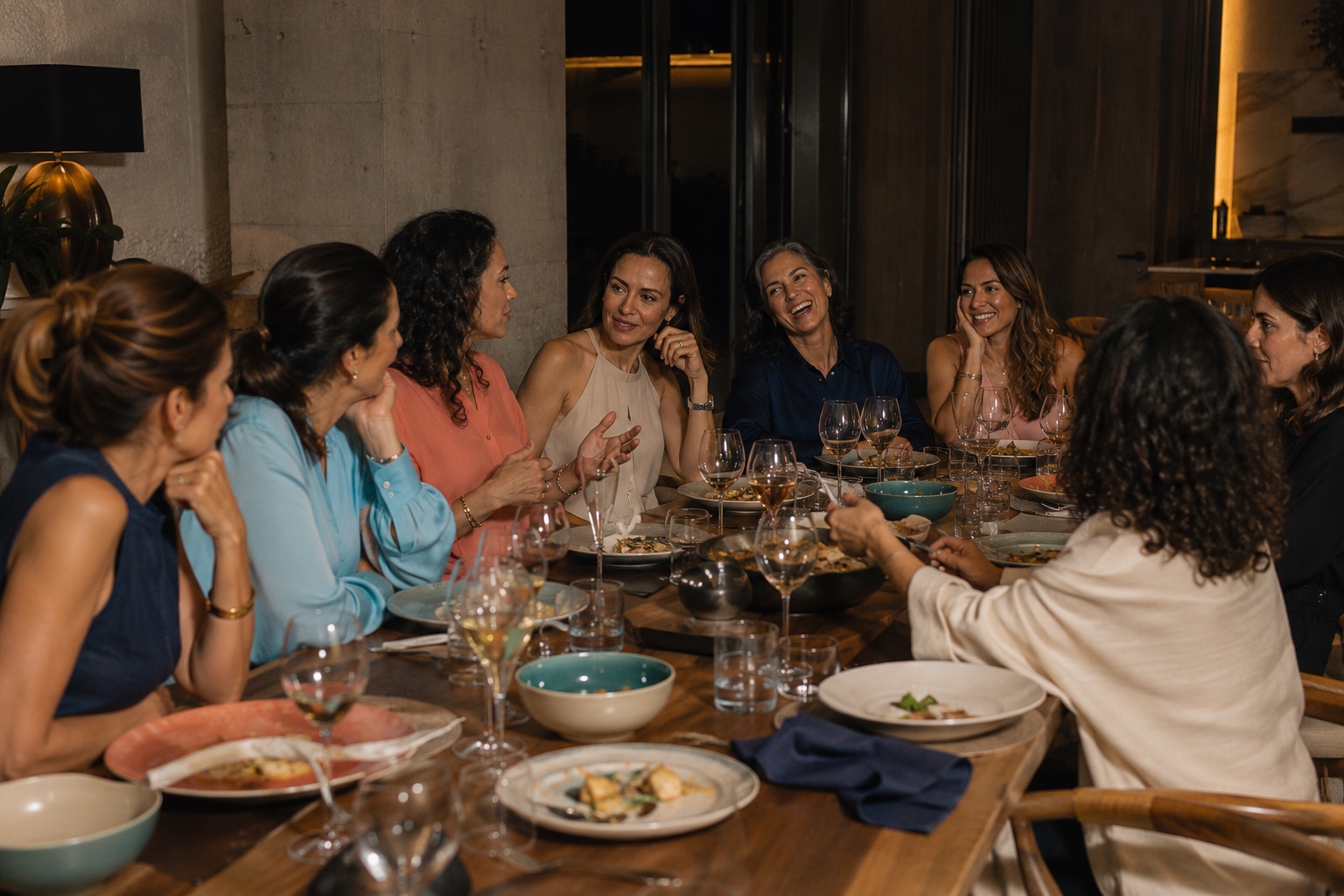 Comunidad HAVA compartiendo una cena íntima